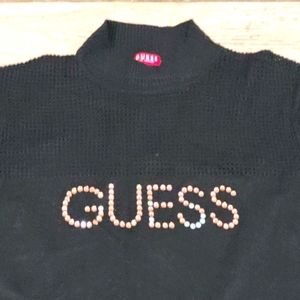 Guess womens Embellished Black Lg top Read
